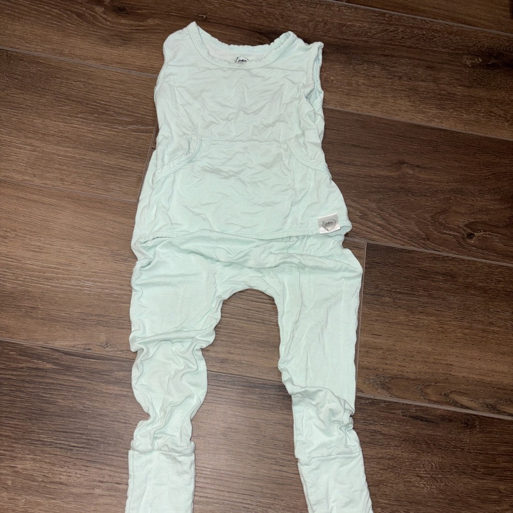 Ready Set Romper Bamboo outfit Mint Green 12-24 Months